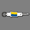 4mm Clip & Key Ring W/ Full Color Flag of Ukraine Key Tag